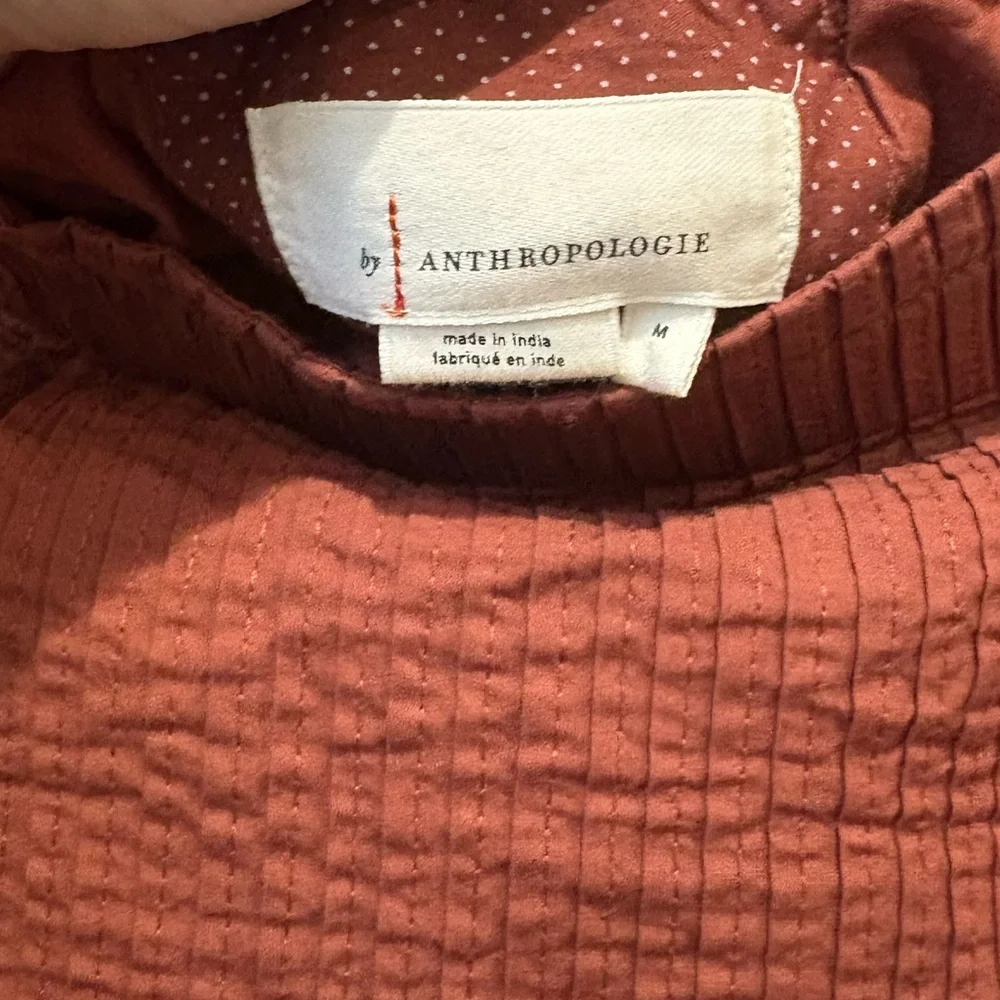 Anthropologie Rust Red A-Line Cotton Skirt - Picture 5 of 8